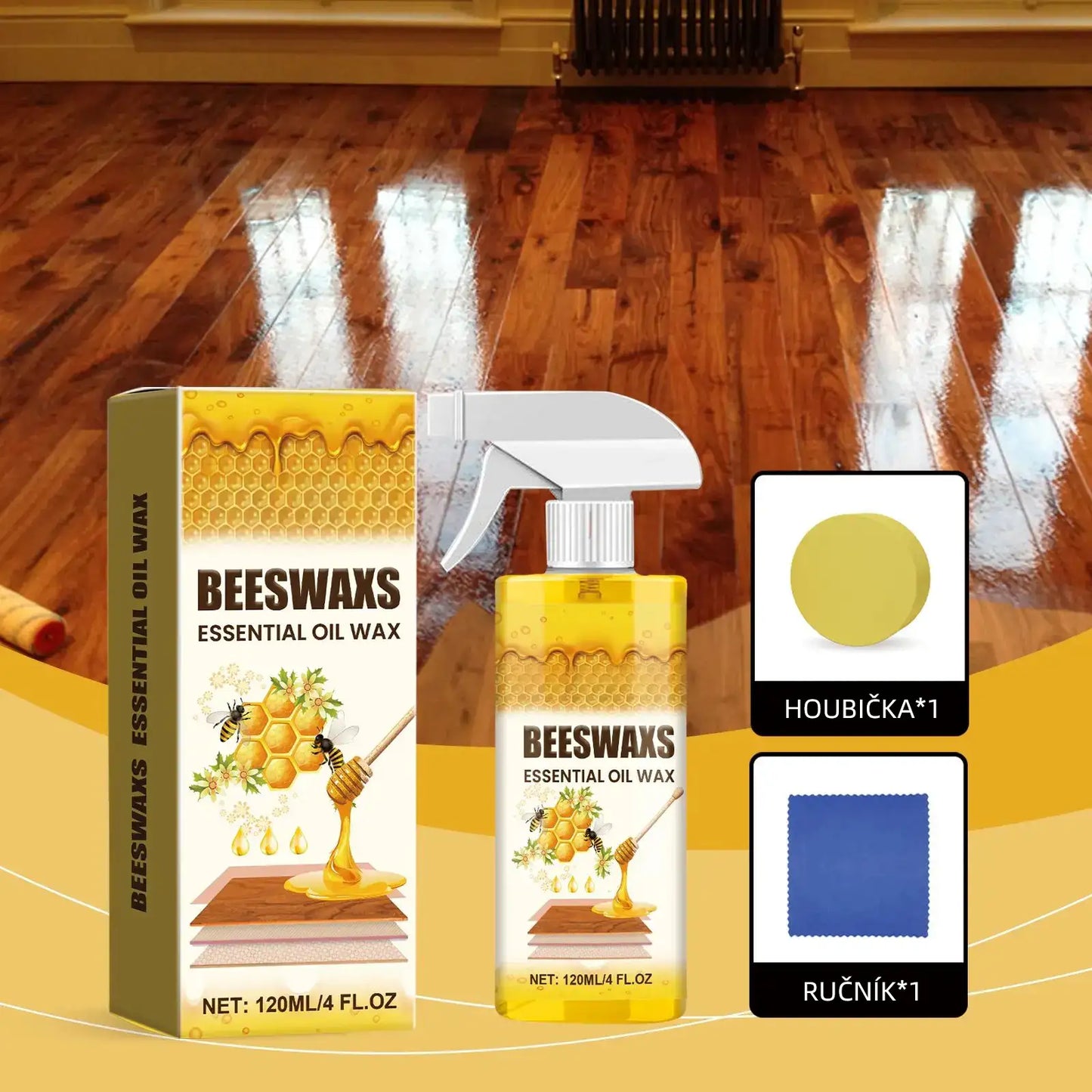 【Hivatalos otthoni ápolás】✨ WoodGlow Pro · 3 az 1-ben természetes méhviaszos faápoló · Azonnali karcjavítás és porvédő réteg minden fa felülethez — Nem zsíros növényi formula tartós fény és védelem másodpercek alatt!