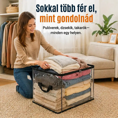 🎁💞UTOLSÓ NAP – 50% KEDVEZMÉNY ✨📦WYVCK® Nagyméretű, strapabíró, vastag falú, átlátszó műanyag tárolódobozok